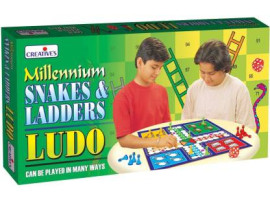 Creatives Millennium Snakes & Ladders Ludo Party & Fun Games Board Game